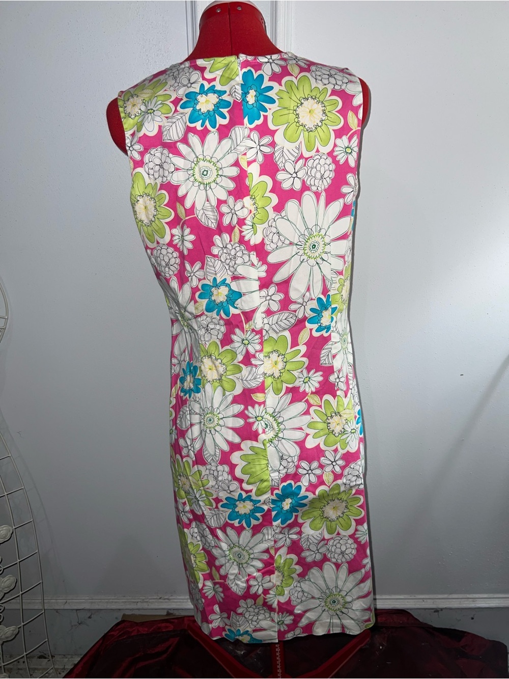 Chadwicks Pink Floral Sleeveless Shift Dress size 12 - Picture 4 of 7